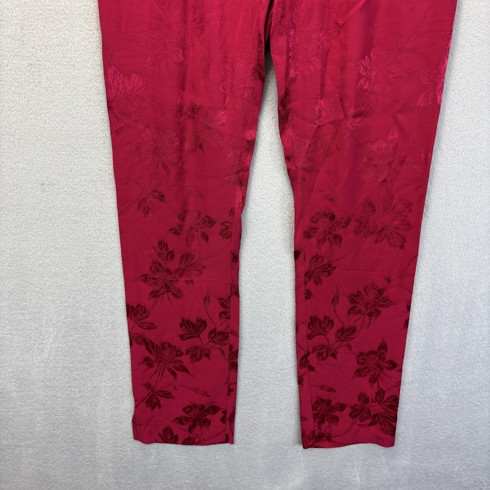 RtA Hot Pink Jacquard Sweatpants Womens Medium Floral Drawstring Italian Fabric - Picture 8 of 14